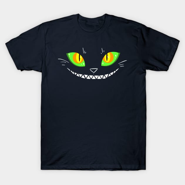 Creepy Cat Face T-Shirt by sky665